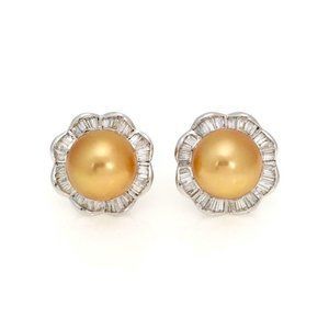 Estate 3.00ct Diamond South Sea Pearl 14kGold Ring